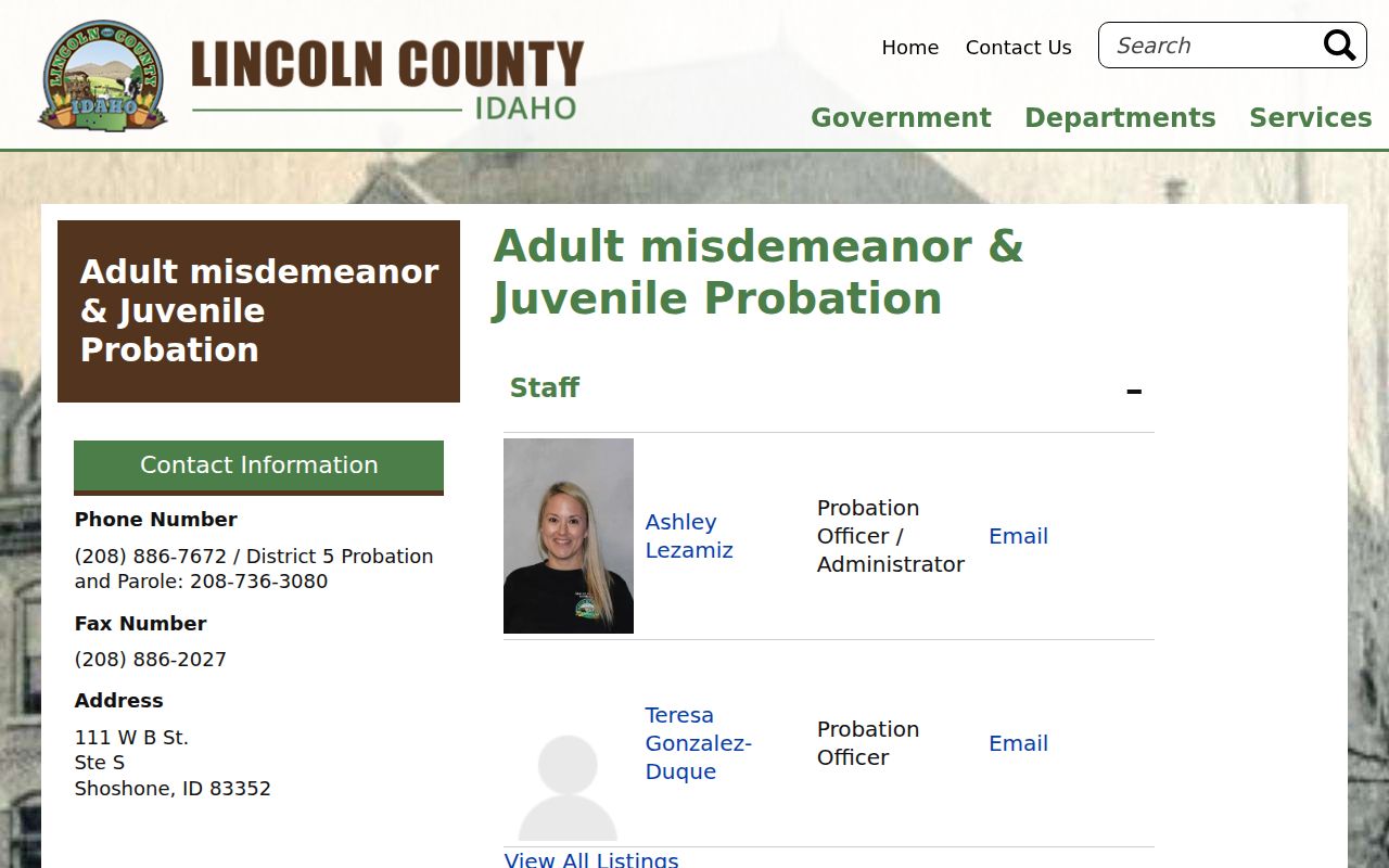 Dietrich criminal records route for county misdemeanor and juvenile probation