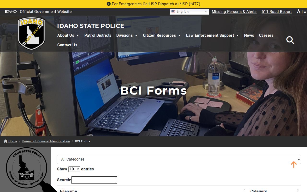 Lincoln County criminal records BCI forms library