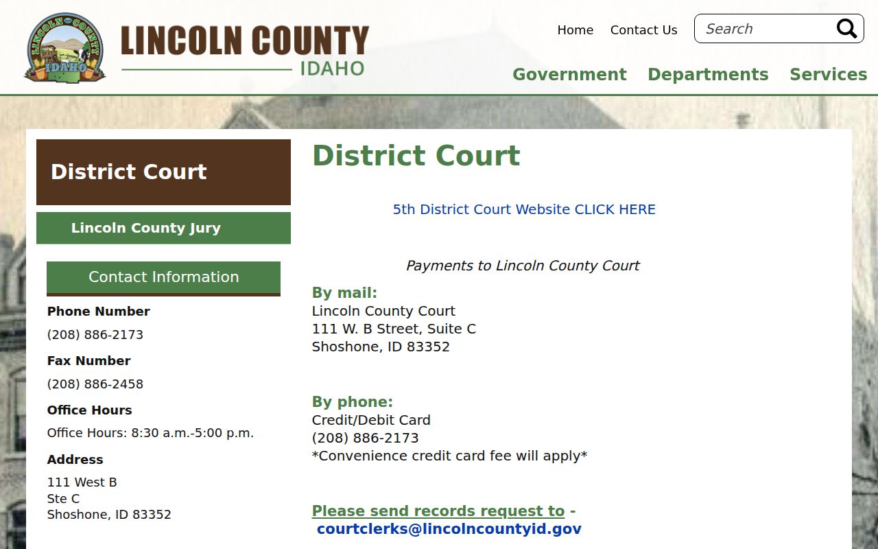 Lincoln County criminal court case clerk and District Court source