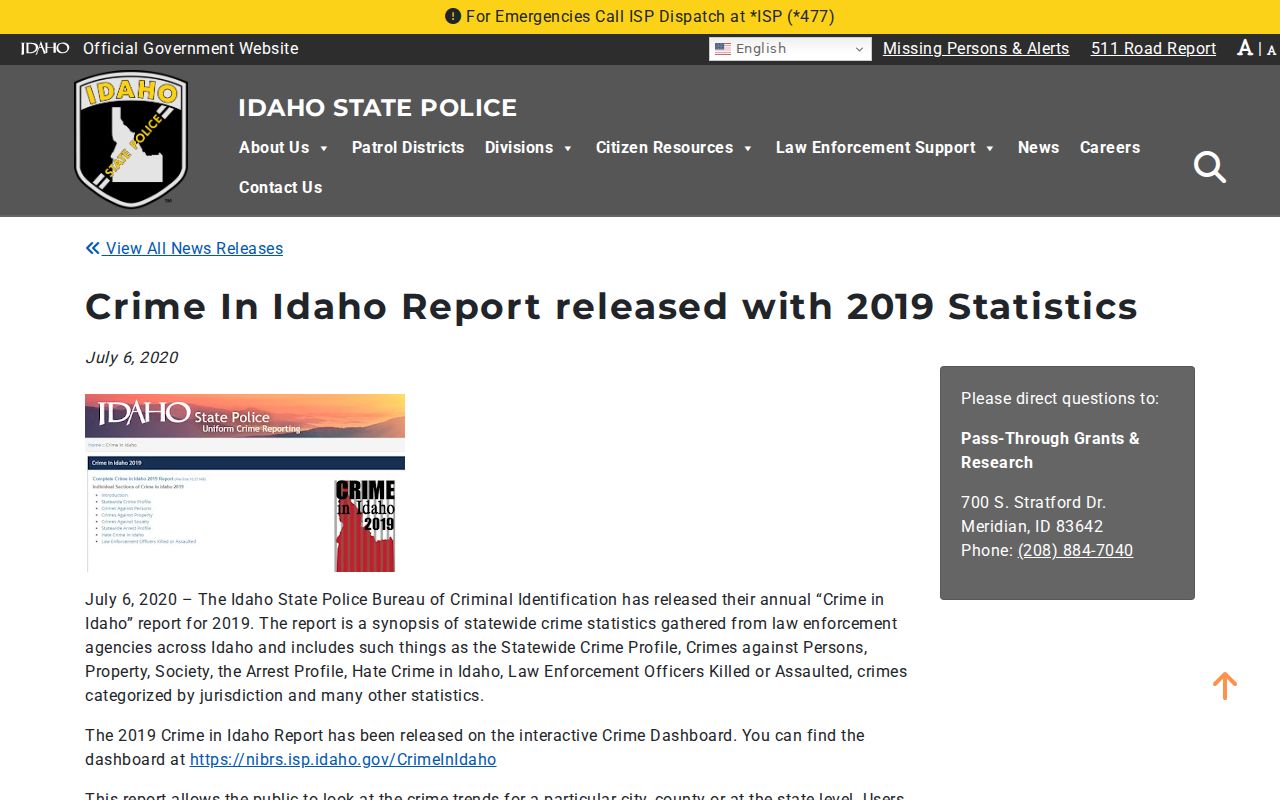 Richfield criminal records research through Idaho Crime in Idaho data
